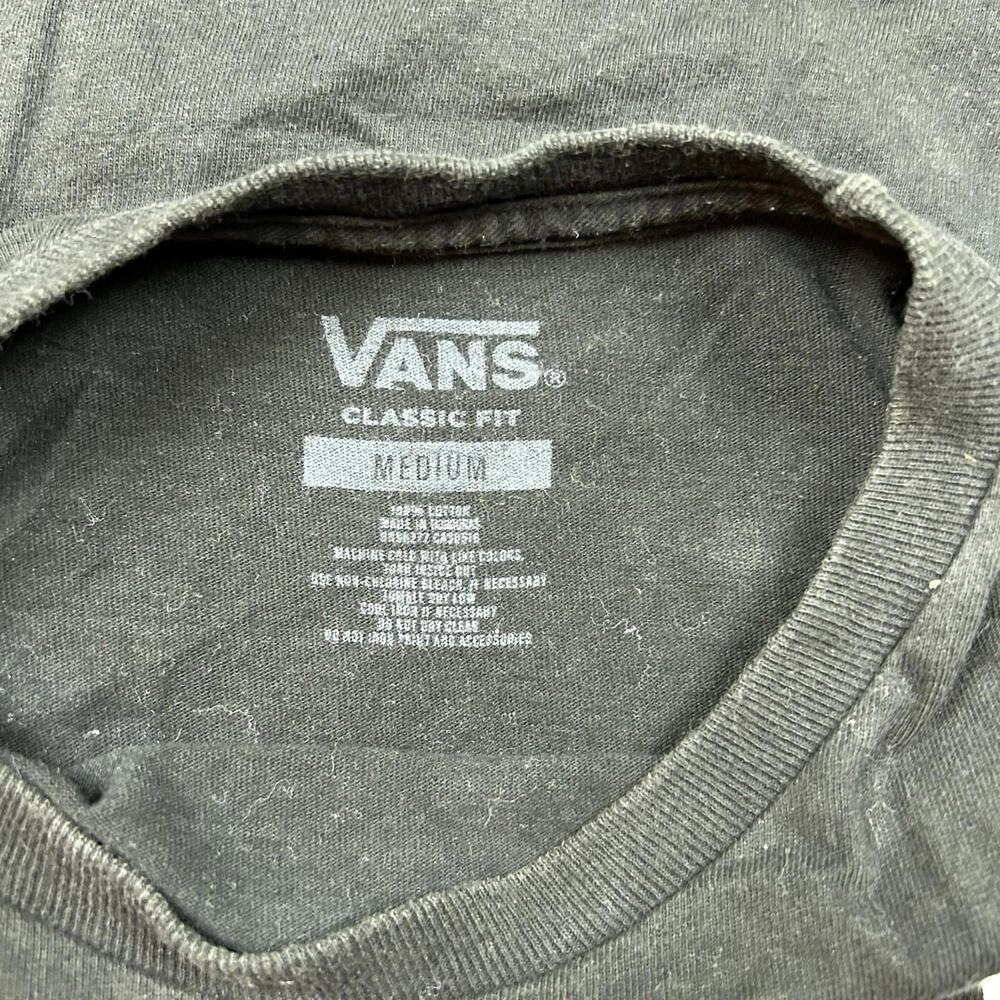 Vans Unisex T-Shirt Size M Black White Short Sleeve Back Graphic EUC - Picture 4 of 6